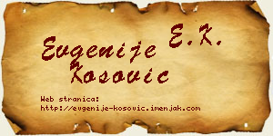 Evgenije Kosović vizit kartica
